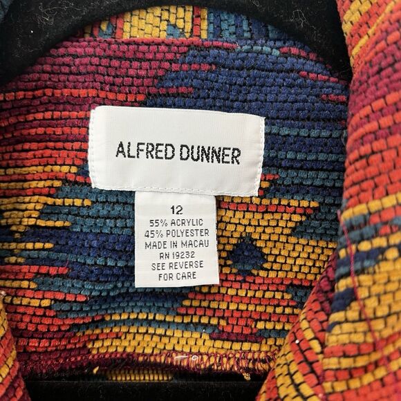 Vintage Aztec Jacket Alfred Dunner Women’s 12 Western Button Front Pockets - Picture 2 of 7